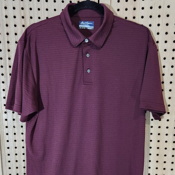 Ben Hogan Mens Performance Golf Polo Shirt SIZE M Plum Solid Short Sleeve‎ - Picture 8 of 8